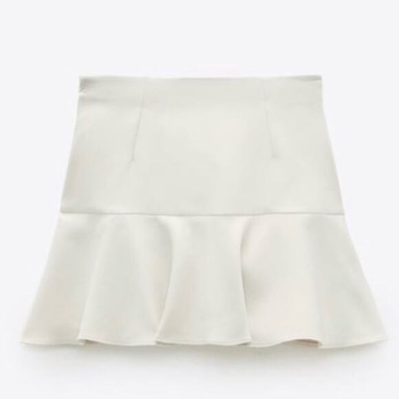 Zara Self-Tie Belted Ruffled Hem Skort Mini Skirt - Picture 5 of 10